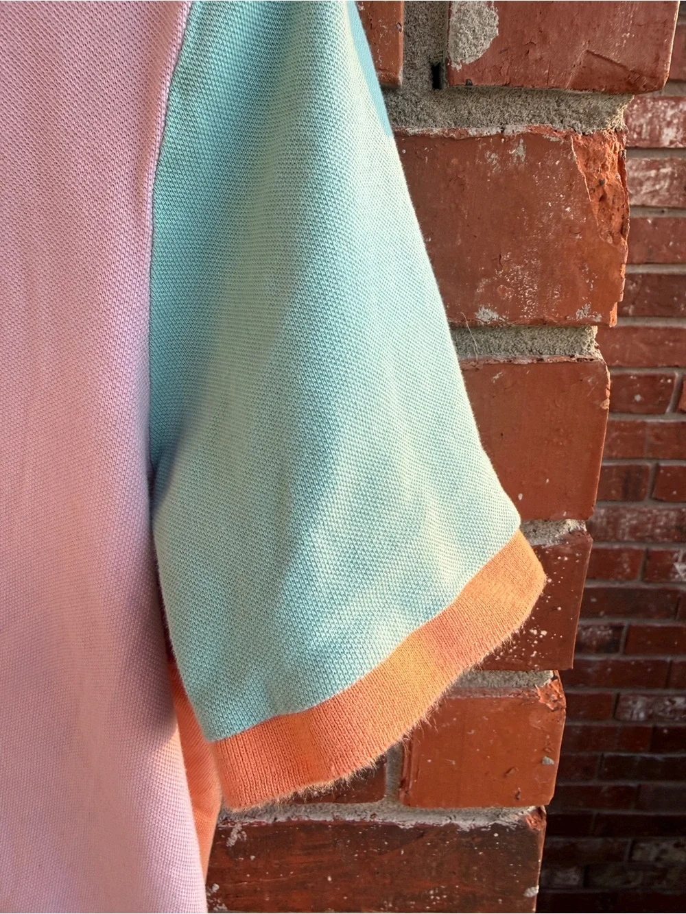 Ralph Lauren Pastel Pink Polo with Blue Collar